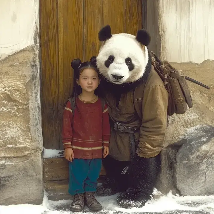 A girl and her panda